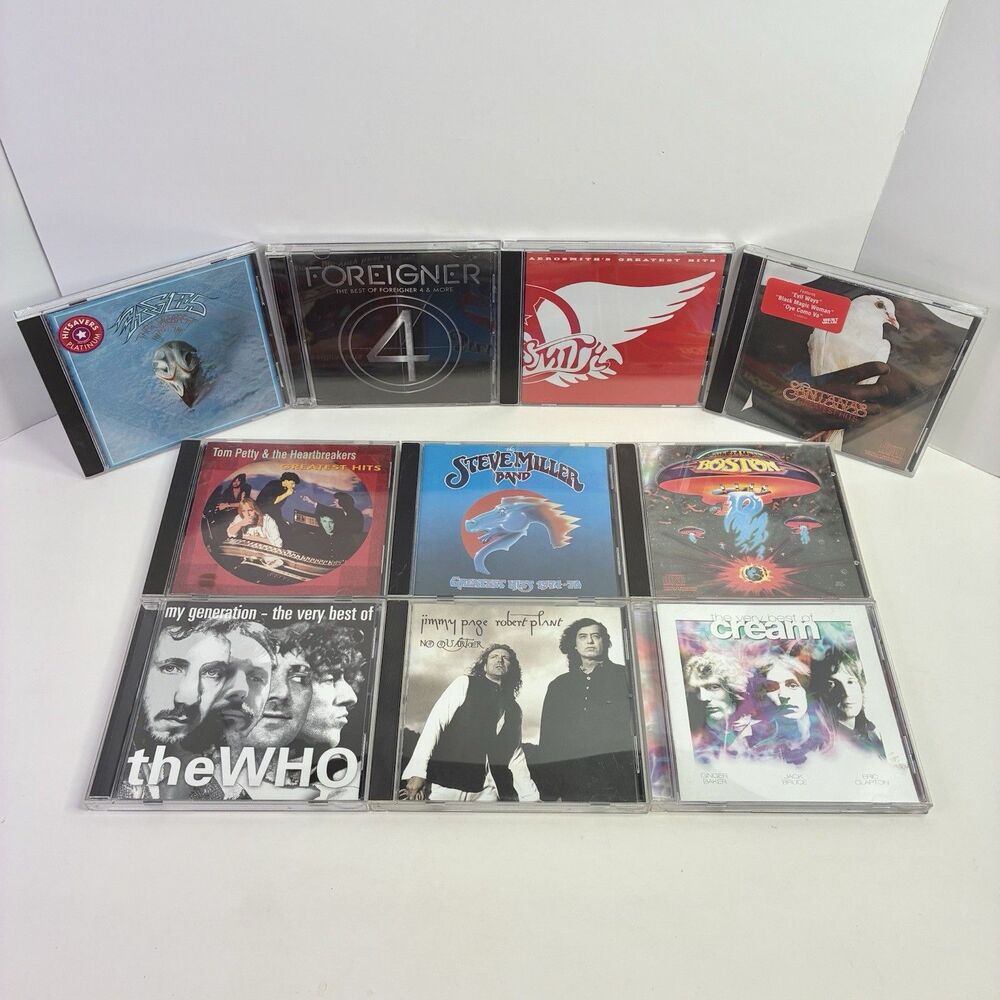Classic Rock CD Lot Of 10 Eagles Aerosmith Santana Cream The Who Tom Petty